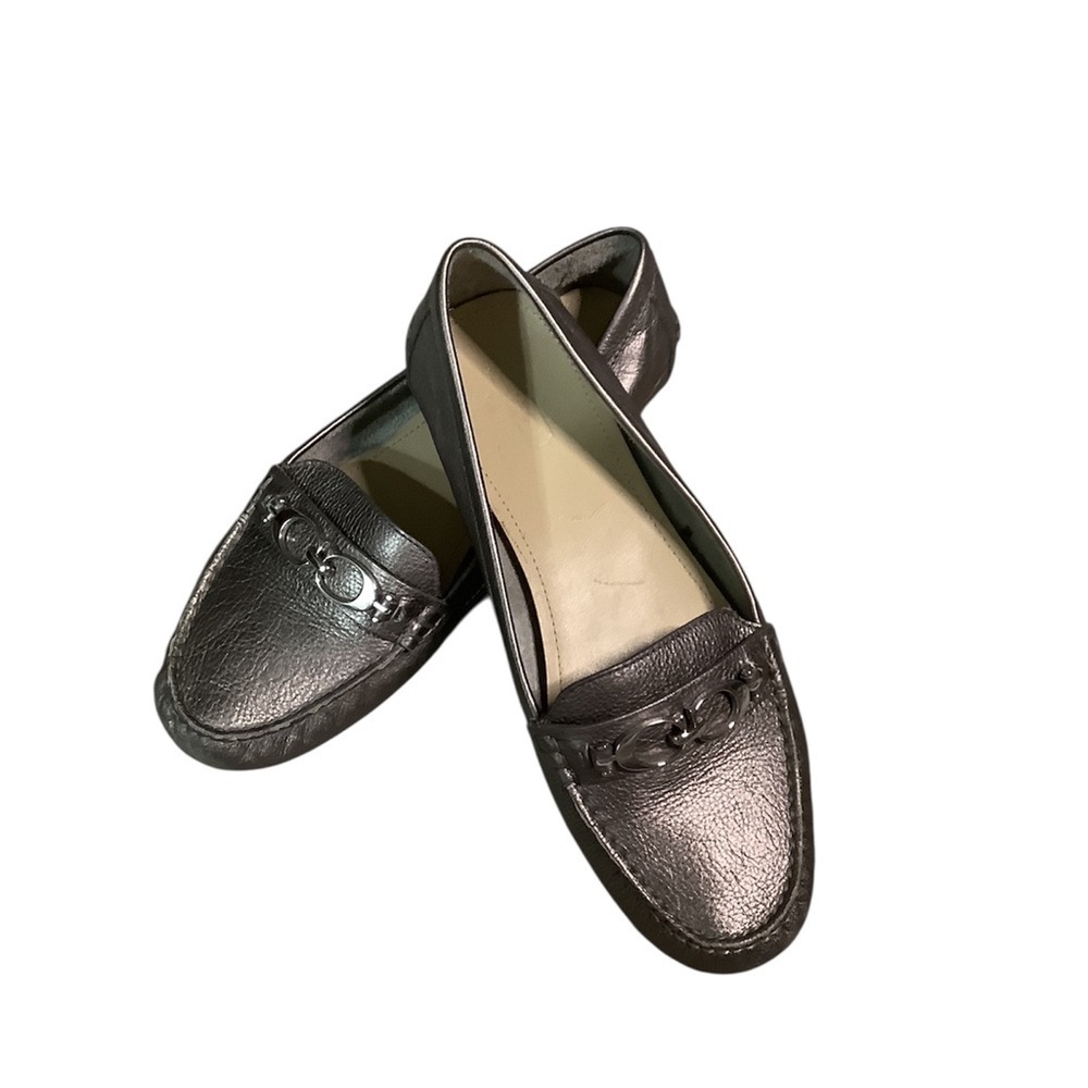 Coach Silver leather Loafers